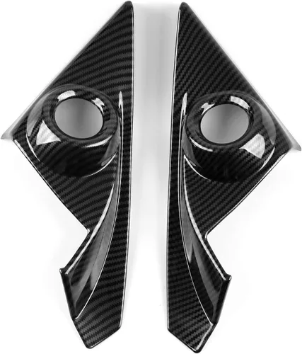 Vista 9 de Calcomanías de cubierta de altavoz de pilar para Honda Civic 2016 2017 2018 2019 2020 2021 10ª generación Accesorios ABS fibra de carbono pegatinas
