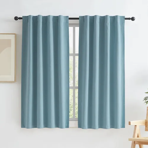 Vista 89 de KEQIAOSUOCAI - Cortinas opacas naturales de 108 pulgadas de largo, cortinas modernas con pestaña trasera, paneles plisados para sistema de cortina