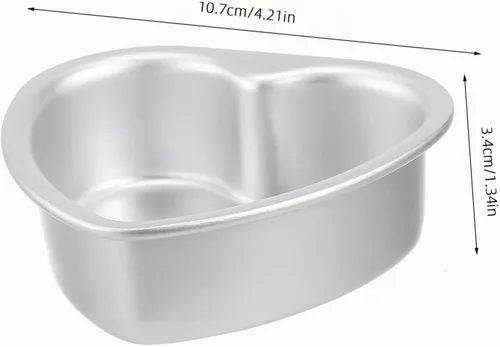 Vista 2 de Cabilock Molde para pasteles en forma de corazón, juego de 5 moldes de aluminio antiadherentes para tartas de corazón pequeño de 4.2 x 4.1 pulgadas