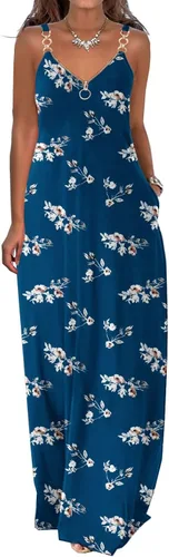 Vista 2 de JIEMUXIU Summer Maxi Dresses for Women 2023 Bohemian Clothes Resort Wear Travel Summer Casual Bohemian Dress