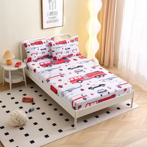 Vista 11 de Yasida Sábanas bajeras y fundas de almohada para cama individual de avión (1 sábana bajera y 1 funda de almohada), juego de sábanas para niños