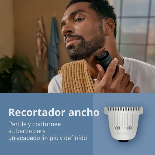 Vista 4 de Norelco Philips Recortador de barba Serie 7000, recortador 100% impermeable para hombres, 40 configuraciones de longitud de cabello, adaptabilidad