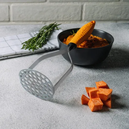 Vista 9 de Deiss PRO - Triturador de patatas de acero inoxidable resistente con mango de goma antideslizante, máquina de puré de mano para machacar sin