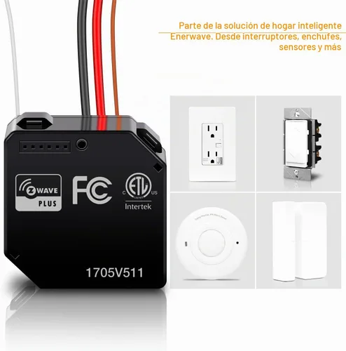 Vista 6 de Módulo de interruptor inteligente por relé Enerwave Z-Wave convierte cualquier interruptor empotrado en pared en un interruptor Z-Wave, 120-277VAC