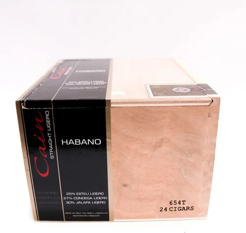 Vista 2 de Cain Habano 654T - Caja vacía de madera para cigarros, 6.75 x 5.75 x 4.25 pulgadas