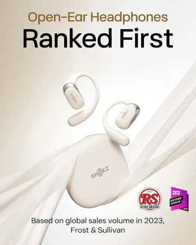 Vista 2 de SHOKZ OpenFit 2 Auriculares de Oreja Abierta, Auriculares Inalámbricos Bluetooth Verdaderos con Micrófono, Auriculares con Gancho para la Oreja