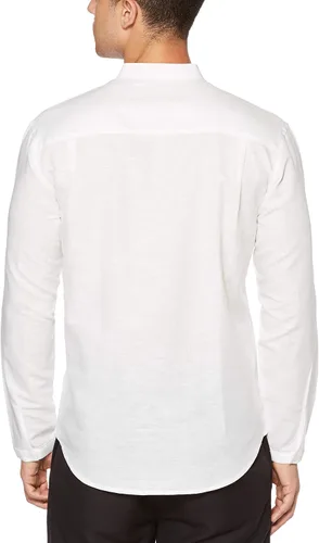 Vista 2 de Cubavera Camisa Popover Guayabera de manga larga con dos bolsillos para hombre