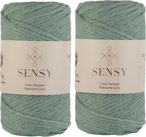 Vista 22 de Sensy - Cuerda de macramé prémium de 0.118 in, 109 yardas, 100% algodón, una hebra torcida, cuerda de macramé, hilo de algodón para macramé, hilo