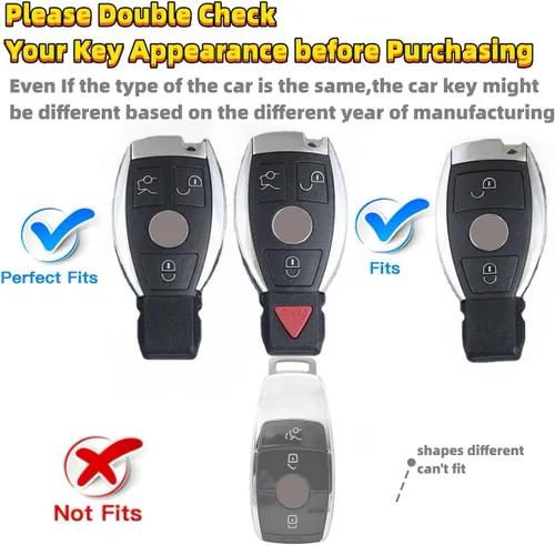 Vista 3 de para funda de llavero Mercedes Benz, compatible con C E S M CLS CLK G Class, accesorios de coche inteligente sin llave con llavero de pulsera