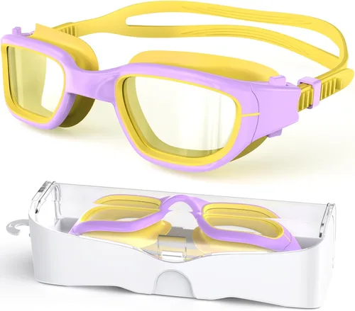 Vista 19 de Gafas de natación para niños, gafas de natación para niños de 6 a 14 años, gafas de piscina con protección UV antivaho para niños y niñas