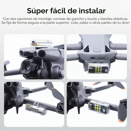 Vista 6 de Luz estroboscópica de dron, luz de vuelo nocturno FAA, luz LED anticolisión, para DJI Neo 2/ Avata 2/ Mini 4K/ Mini 5/4/ 3/ Mavic 4/3/ 2/ Air 3S