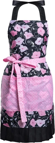 Vista 10 de Lindos Delantales de Patrón Floral Retro con Bolsillos Grandes para Mujeres Niñas Cocina Panadería Regalo para Madre
