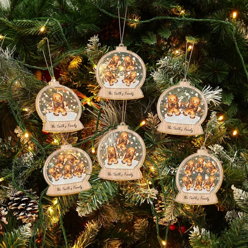 Vista 17 de Adornos de Navidad personalizados, nombres de familia, decoración de Navidad, decoración colgante de árbol, adorno de bendición de Feliz Navidad