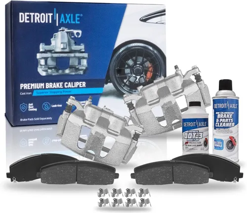 Vista 116 de Detroit Axle - Pastillas de freno de cerámica delanteras Reemplazo de pinza de freno derecha para Dodge Ram 1500 Dakota, Ram 1500 Classic - Juego