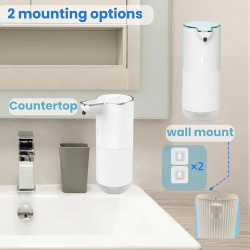 Vista 5 de Dispensador automático de jabón, dispensador eléctrico recargable de jabón para manos y platos para fregadero de cocina y baño, bomba sin contacto