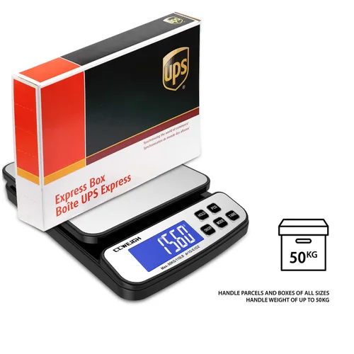 Vista 4 de Báscula de envío digital de 110 libras x 0.04 oz con función de retención y conteo, báscula de correo para envíos de paquetes, báscula postal
