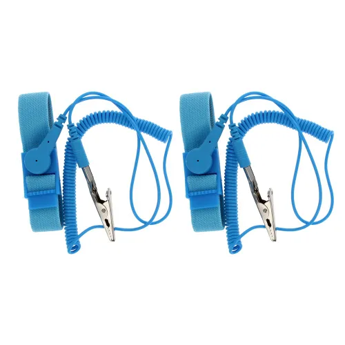 Vista 7 de Othmro Correa de muñeca ESD antiestática inalámbrica PV18, pulsera antiestática inalámbrica, correa de muñeca tejida flexible, banda de descarga