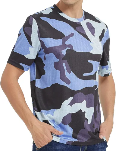 Vista 4 de Wuzfully Camiseta de ciclismo de montaña para hombre, camiseta de motocross, BMX, camisetas de descenso para deportes