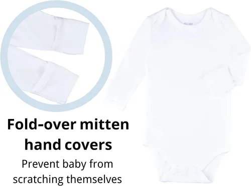 Vista 3 de GUISBY Body de bambú para bebé, overol sólido de manga larga más grueso para niños y niñas de 0 a 24 meses