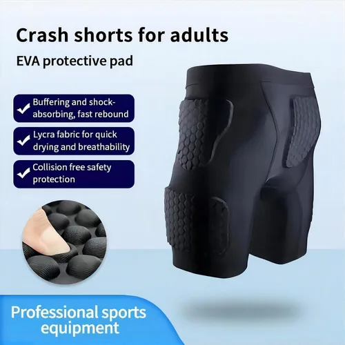 Vista 4 de Pantalones cortos de compresión acolchados, faja de fútbol acolchada para cadera y fútbol para hombres, protector de muslos para baloncesto