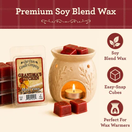 Vista 4 de Our Own Candle Company Premium Wax Melt, Grandma's Kitchen, 6 cubos, 2.4 oz (paquete de 4)