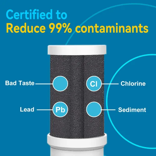 Vista 2 de ALTHY Filtro de agua para grifo, purificador de agua sin BPA, certificado que reduce el cloro, metales pesados y mal sabor, solo se adapta a grifo