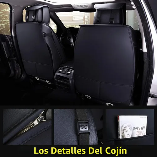 Vista 3 de Aierxuan 2 piezas de fundas de asiento de automóvil delanteras con cuero impermeable, compatible con bolsa de aire, funda acolchada para vehículos