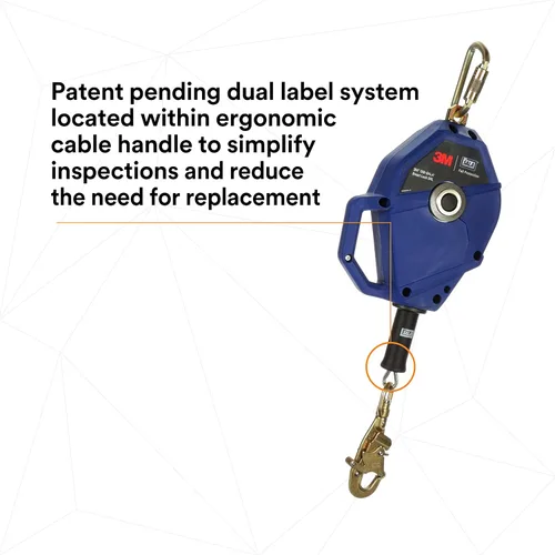 Vista 10 de 3M DBI-SALA Smart Lock Autoretráctil Lifeline 3503803, cable galvanizado, azul, 20 pies (19.7 ft) 1 Ea/Case