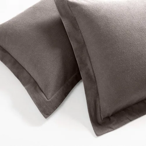 Vista 9 de Superior Juego de funda de edredón de franela de algodón, ropa de cama de algodón cepillado, cómodo y suave, juego de 2 piezas que incluye 1 funda