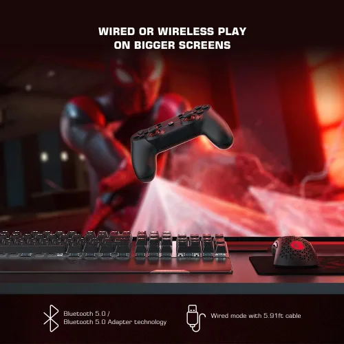 Vista 5 de GameSir T3s - Controlador inalámbrico para juegos para Windows PC, Android TV Box, iOS y Android