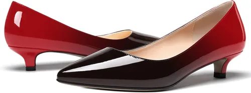 Vista 6 de MODENCOCO Zapatos de tacón bajo de patente sólido para mujer de 1.5 pulgadas
