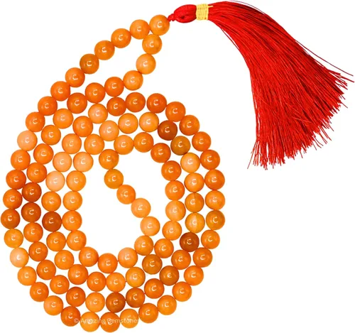 Vista 100 de Collar y Pulsera de Cuentas de Oración Japa Mala de Amazing Gemstone, 108 Cuentas para Meditación turquesa (African Turquoise)