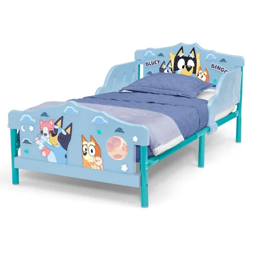 Vista 9 de Delta Children - Cama para niños pequeños Bluey 3D, azul + cuna y colchón para niños pequeños Twinkle Galaxy de doble cara (paquete)