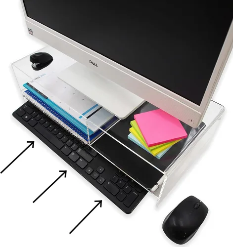 Vista 4 de Company Clear 0.197 in Deluxe Acrylic Monitor Stand para computadoras, monitores, portátiles, tabletas, uso de oficina, uso doméstico, escritorios