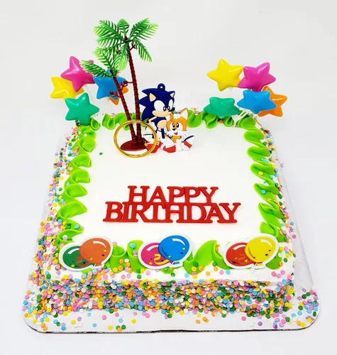 Vista 6 de Decoración para pastel de cumpleaños Sonic (diseño único)