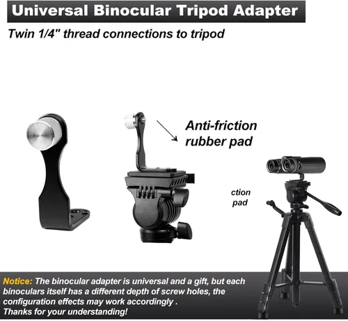Vista 3 de Soporte de trípode para binoculares y alcance de detección - Trípode de video de viaje universal liviano - Compatible con alcance