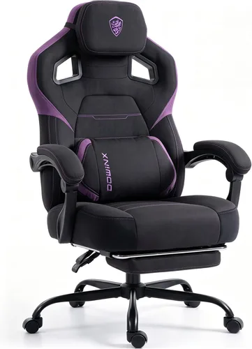 Vista 13 de Dowinx Big and Tall Gaming Chair with Footrest, Black
