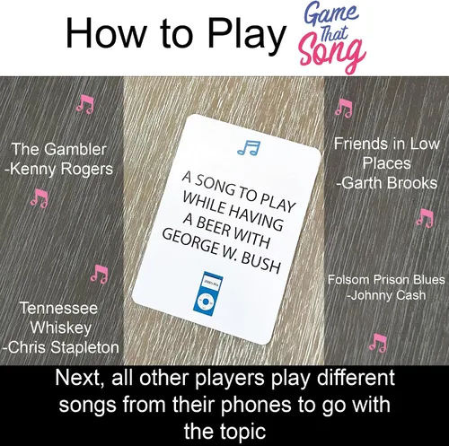 Vista 3 de Game That Song Expansión de mezcla de 2000, 50 cartas nuevas, juego de cartas de música para familiares, adultos y adolescentes. Divertida diversión