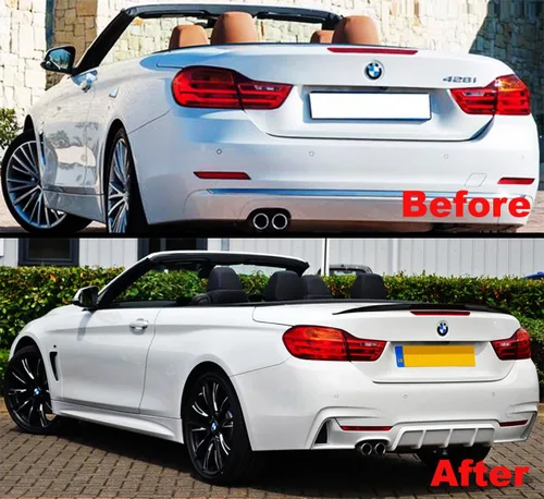 Vista 4 de Se adapta a BMW Serie 4 F33 Convertible Coupe Performance Style 2014-2018 Alerón de maletero de fibra de carbono