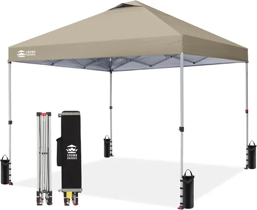 Vista 32 de CROWN SHADES Toldo desplegable de 8 x 8 pulgadas, tienda de campaña de playa con instalación CenterLok de un empuje, parasol fácil para exteriores