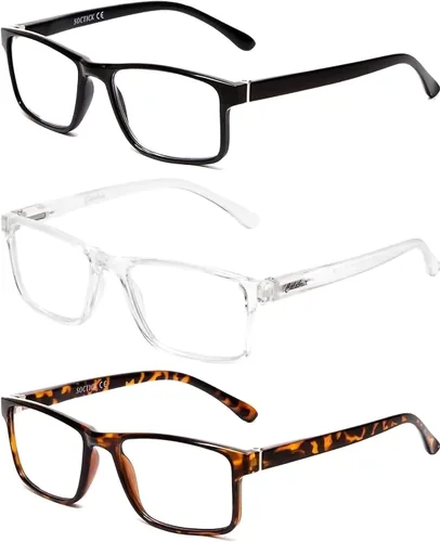 Vista 5 de Calabria L2007 - Gafas de lectura rectangulares de diseño para hombres y mujeres, lentes de lectura de una sola potencia, elegantes y duraderas
