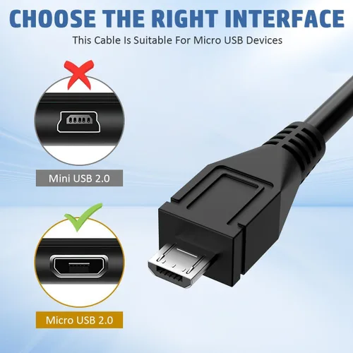 Vista 4 de EAGLEGGO Cable de carga micro USB (6.6 ft), para Astro MIXAMP PRO TR, USB 2.0, 6.5 pies, negro