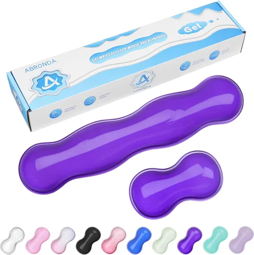 Vista 10 de Reposamuñecas de Gel para Teclado y Ratón, Reposamuñecas para Teclado, Soporte de Muñeca para Ratón, Alivio del Dolor, Toque Fresco, Antideslizante