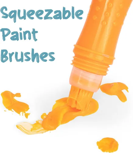 Vista 2 de 12 pinceles de pintura exprimibles de colores clásicos para niños, pincel de pintura de témpera, varios colores divertidos para niños pequeños