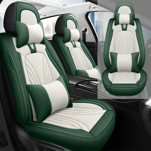 Vista 12 de Fundas de asiento de automóvil para Toyota Matrix 2003-2013, impermeables, de piel sintética, compatibles con bolsas de aire, fundas protectoras