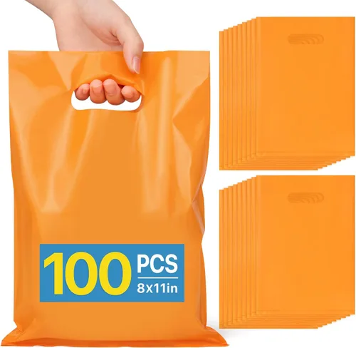 Vista 10 de ANZNKU 50 bolsas negras de recuerdo de fiesta, 8 x 11 pulgadas, bolsa de regalo para dulces de Pascua, joyas artesanales, bolsas de regalo