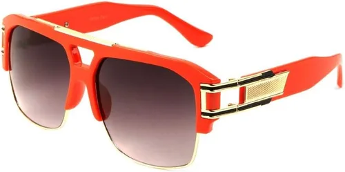 Vista 7 de Gazelle B-Boy - Gafas de sol estilo aviador retro cuadradas de metal y plástico Marco negro y dorado.