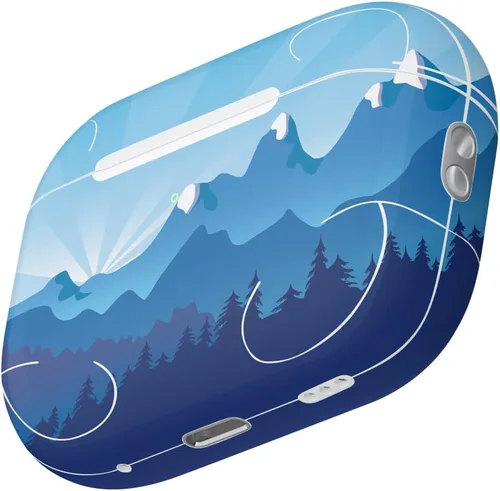 Vista 3 de MightySkins - Fundas compatibles con Apple AirPods Pro 2 - Blue Mountains Funda protectora de vinilo duradera y única Fácil de aplicar, quitar