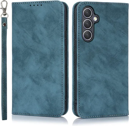 Vista 7 de Havaya Para Samsung Galaxy A54 5G Wallet Funda De Teléfono, Cubierta Magnética Con Titular De La Tarjeta Y Soporte - Verde Oscuro
