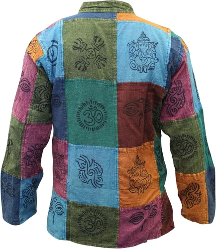Vista 5 de Shopoholic Fashion Camisa hippie patchwork lavado a la piedra